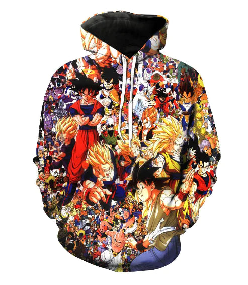 3D Printed Hoodie with Pocket - Dragon Ball Design