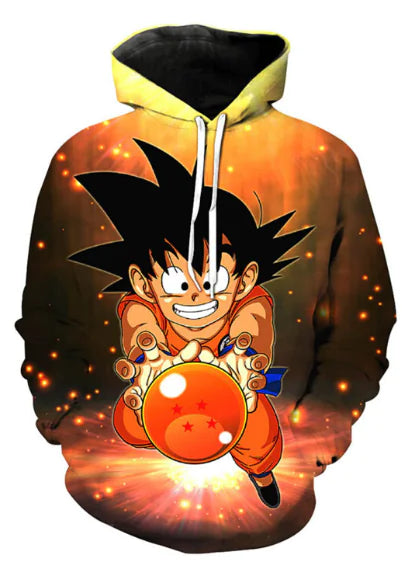 3D Printed Hoodie with Pocket - Dragon Ball Design